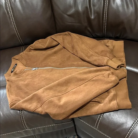 Zara Oversized Faux Suede Bomber Jacket Men - Picture 3 of 3